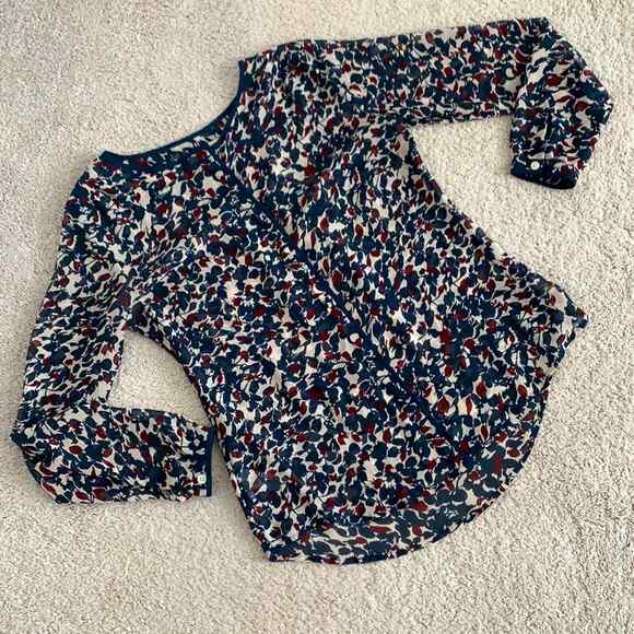 LOFT Button Down Sheer Blouse Sz S - Picture 1 of 8